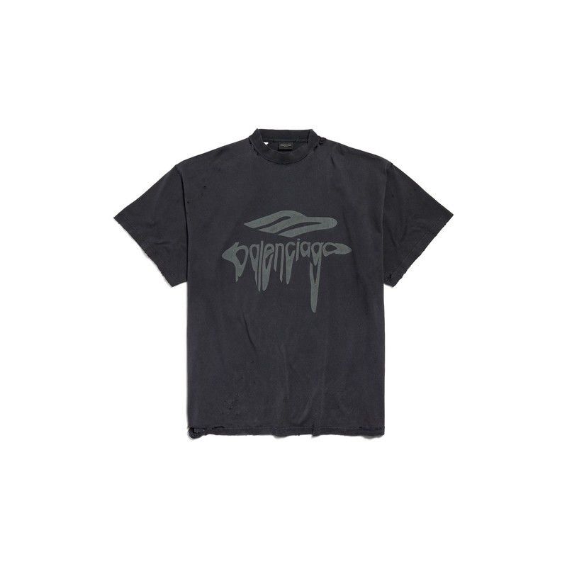 Balenciaga o1bcso1str1225 3B Liquefied T-Shirt Oversized in Black Size US L / EU 52-54 / 3 - 1 Thumbnail