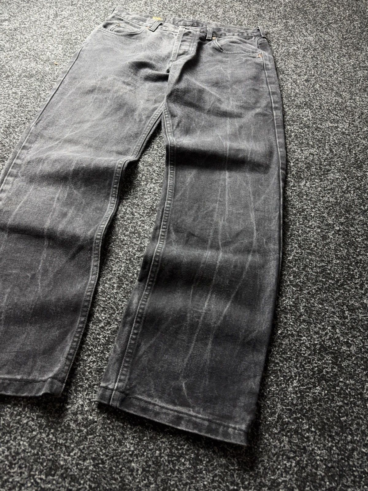 Lee Vintage 00s USA Lee Black Jeans Straight Fit Y2K Faded Size US 31 - 3 Thumbnail