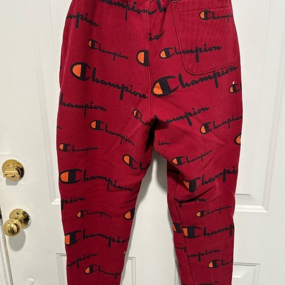 Champion Vintage Champion Reverse Weave Joggers - Red All-Over Logo Size US 34 / EU 50 - 6 Thumbnail