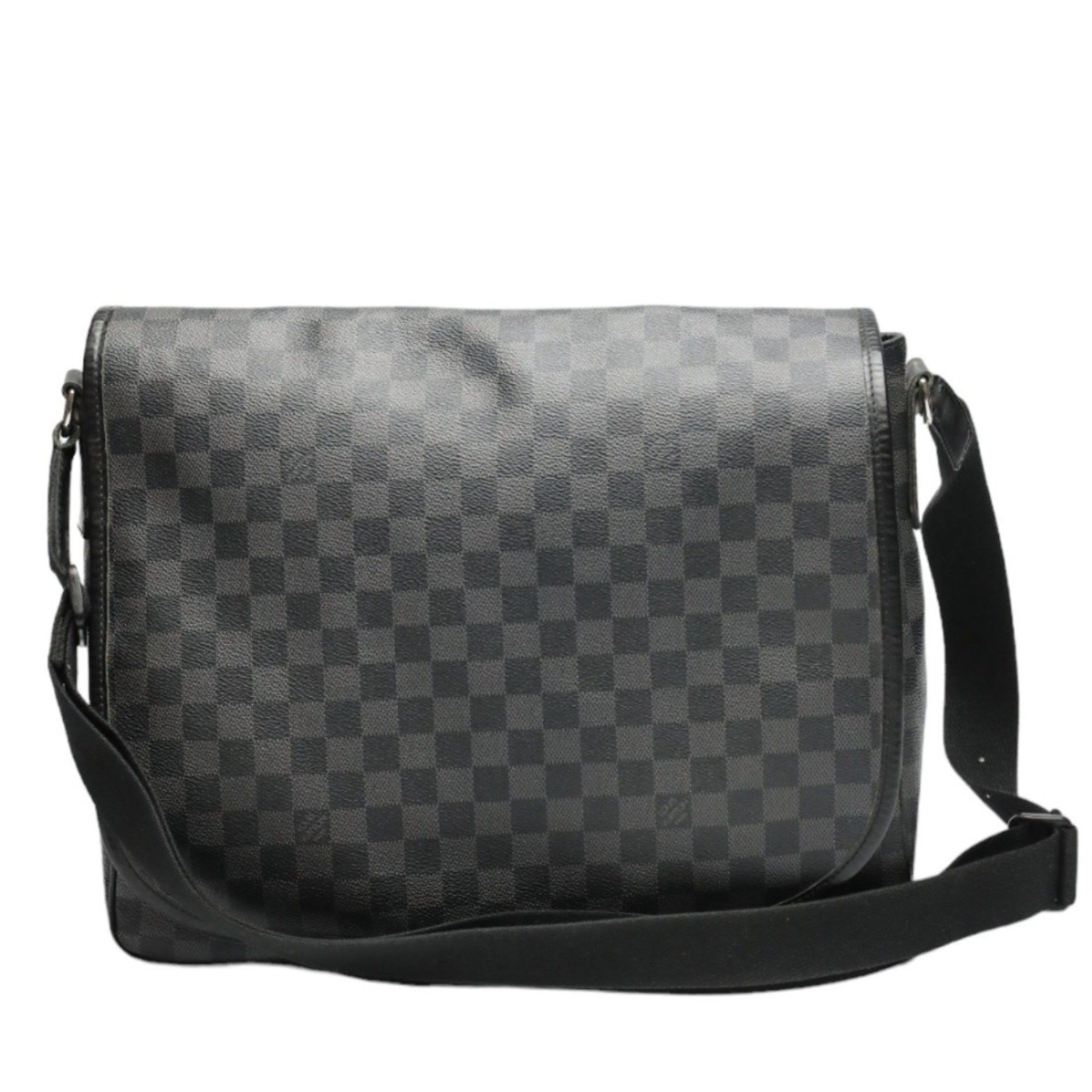 Louis Vuitton Shoulder Bag Damier Graphite Daniel Gm Leather N58033 Black, Women's