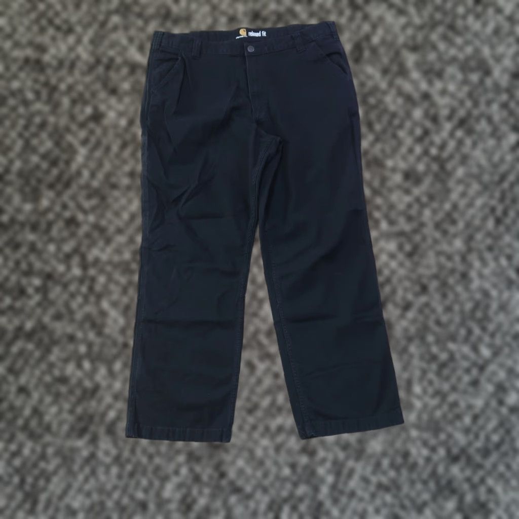 Carhartt VINTAGE Carhartt Relaxed Straight Rigby Dungaree Pants Men 40x30 Black canvas workwear Carhartt 5-Pocket Design Bag? Size US 40 / EU 56 - 1 Thumbnail