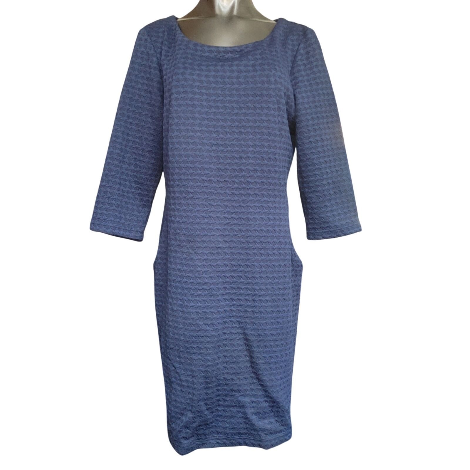 Other Sharagano Women's 16 Navy Blue Long Sleeve Dress w/ Pockets! Size XXL / US 16-18 / IT 52-54 - 1 Thumbnail
