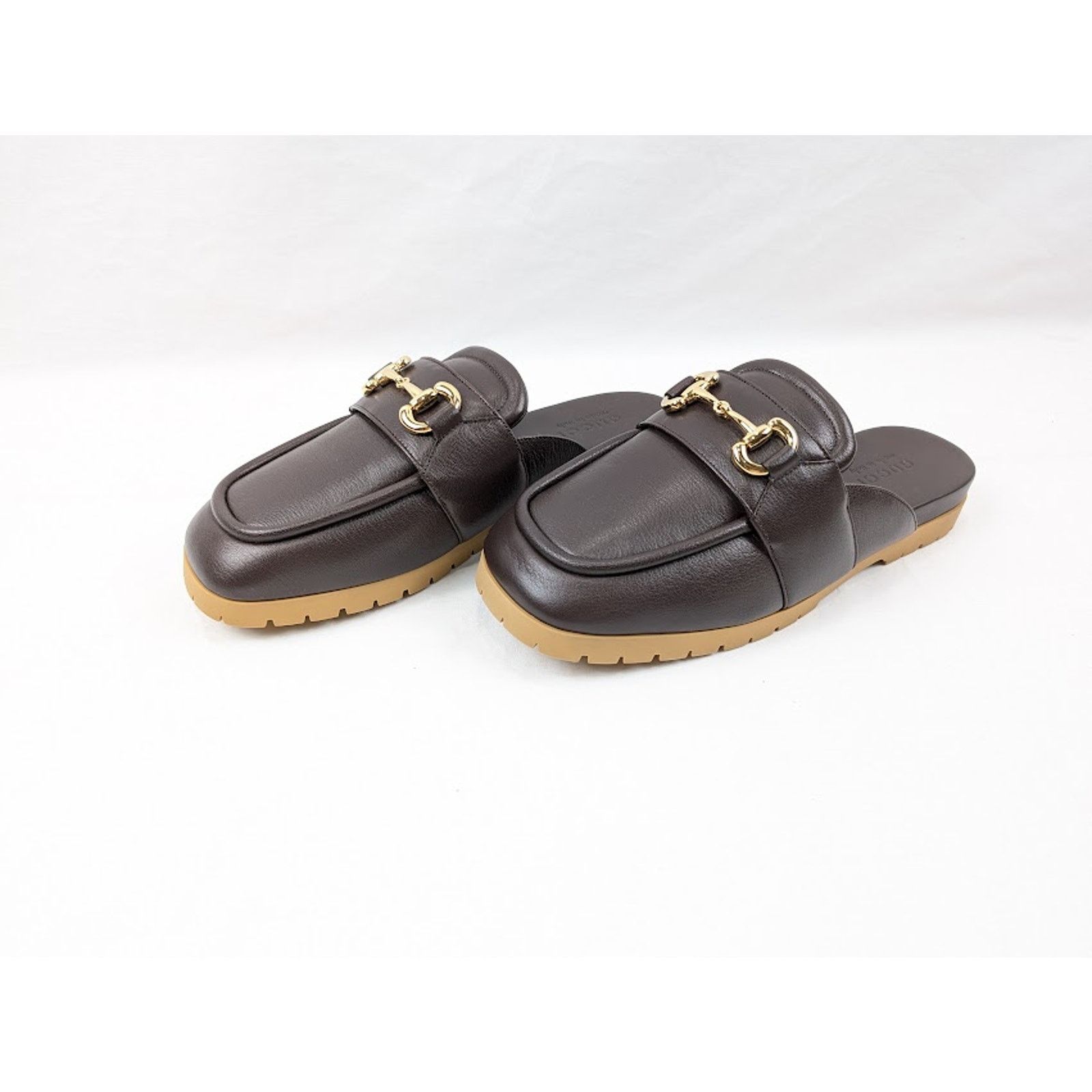 Gucci o1rshd1 Horsebit Open Back Loafers in Brown Size US 10 / EU 43 - 16 Thumbnail