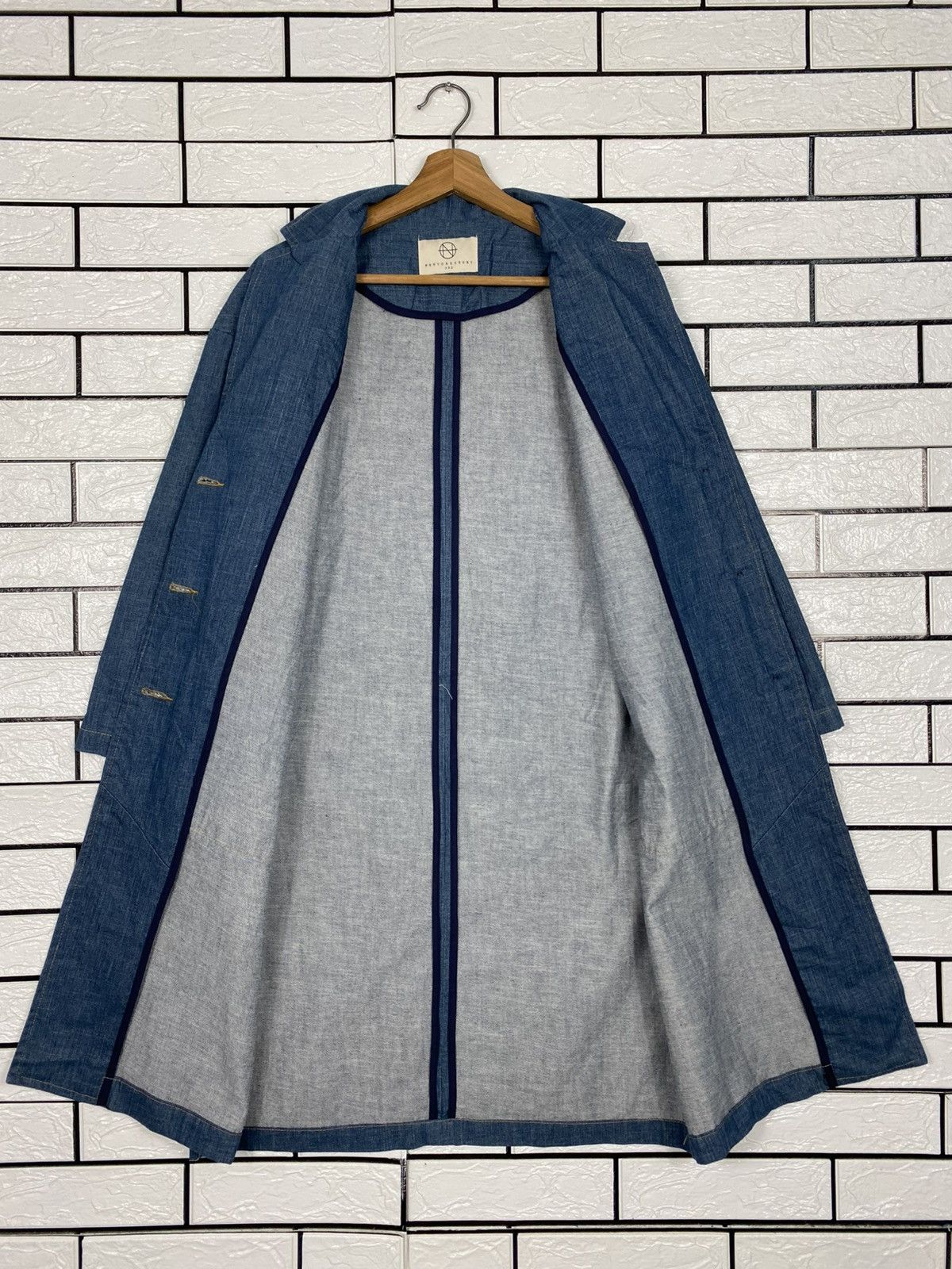 Indigo 🔥VINTAGE DENIM INDIGO CHORE JACKET NEW YORK STORY Size US M / EU 48-50 / 2 - 14 Thumbnail