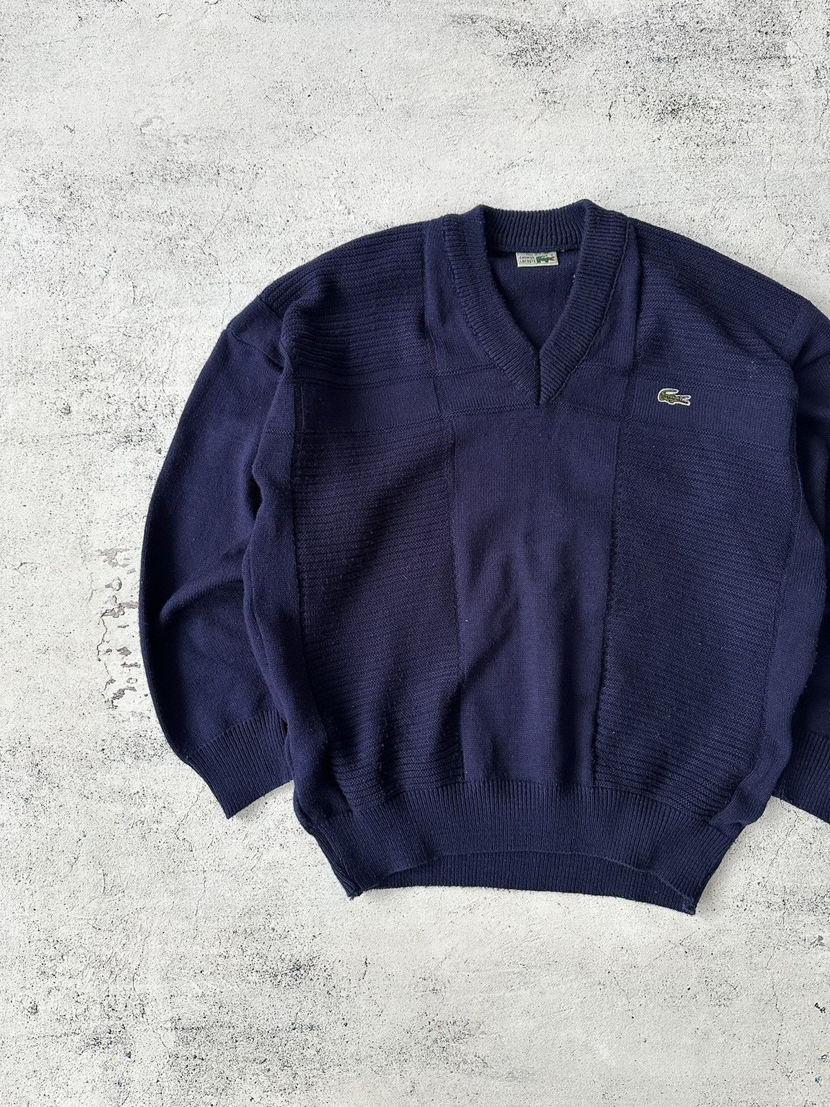 Lacoste × Vintage Vintage Lacoste V-Neck Sweater Size US L / EU 52-54 / 3 - 3 Thumbnail