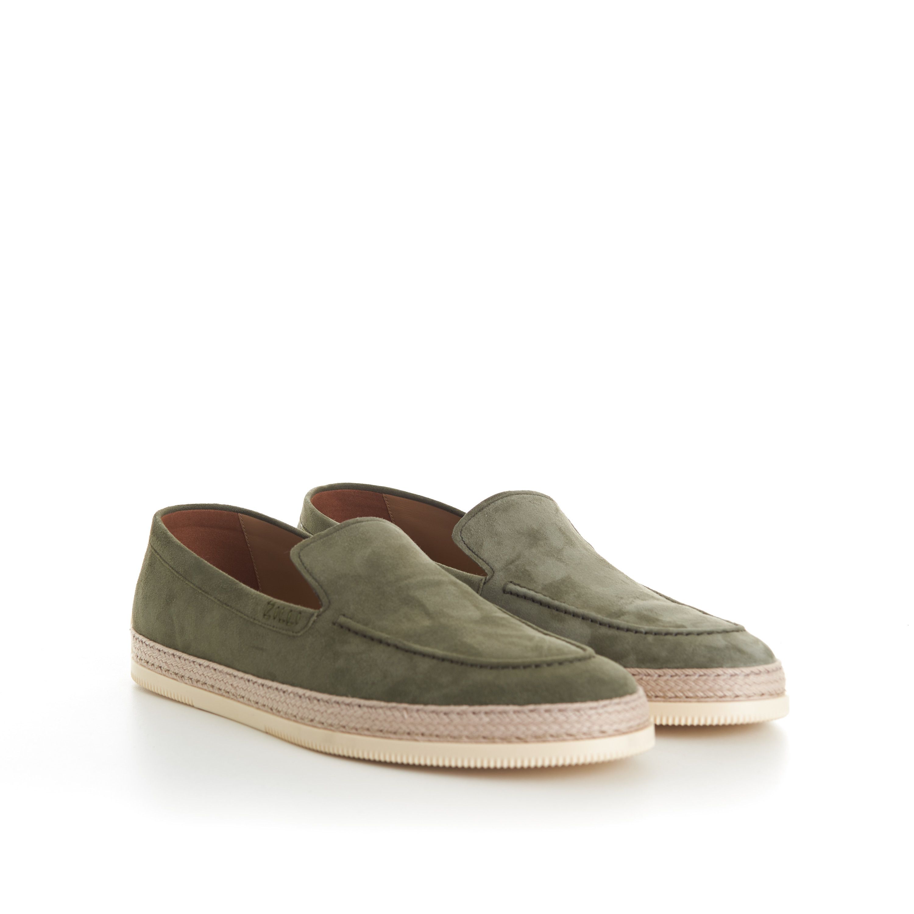 Zilli Green Casual Moccasins, White Woven Outsole Size US 8.5 / EU 41-42 - 1 Thumbnail