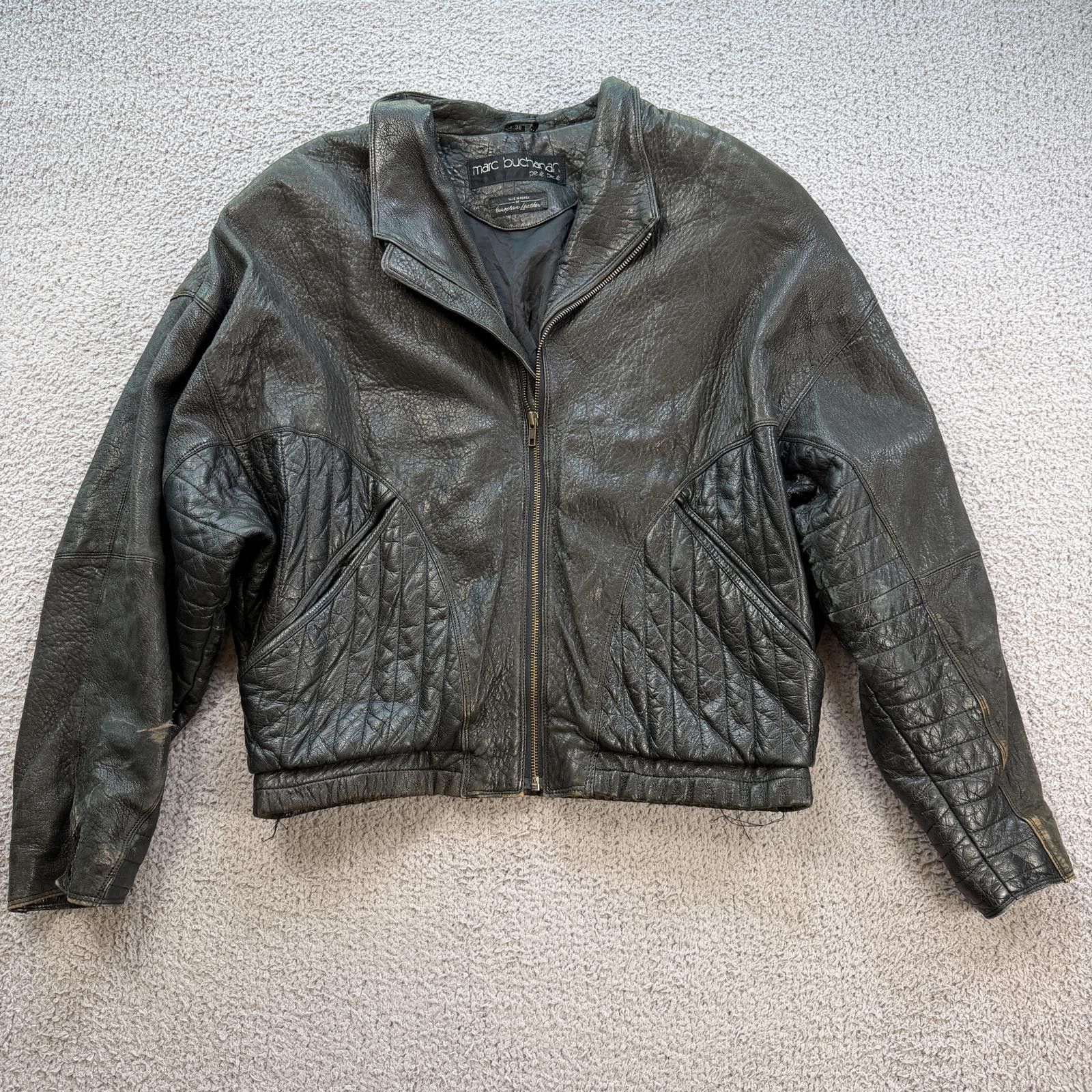 Marc Buchanan Vintage Pelle Pelle Marc Buchanan Leather Jacket Cropped Size US XL / EU 56 / 4 - 1 Thumbnail