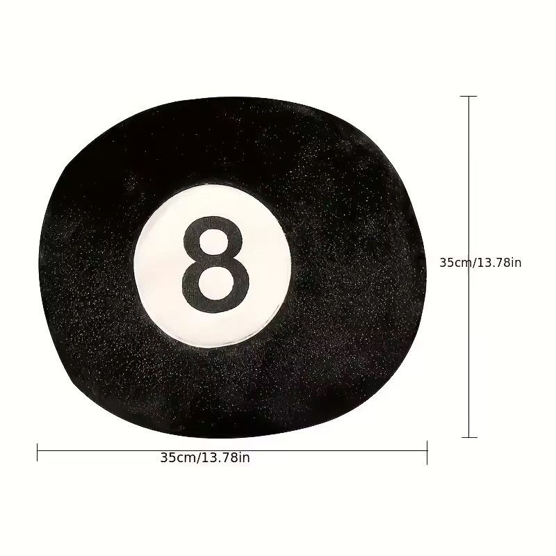 Designer × Handmade × Other 1pc Black 8 Billiard Plush Sofa Home Cushion Size ONE SIZE - 3 Thumbnail