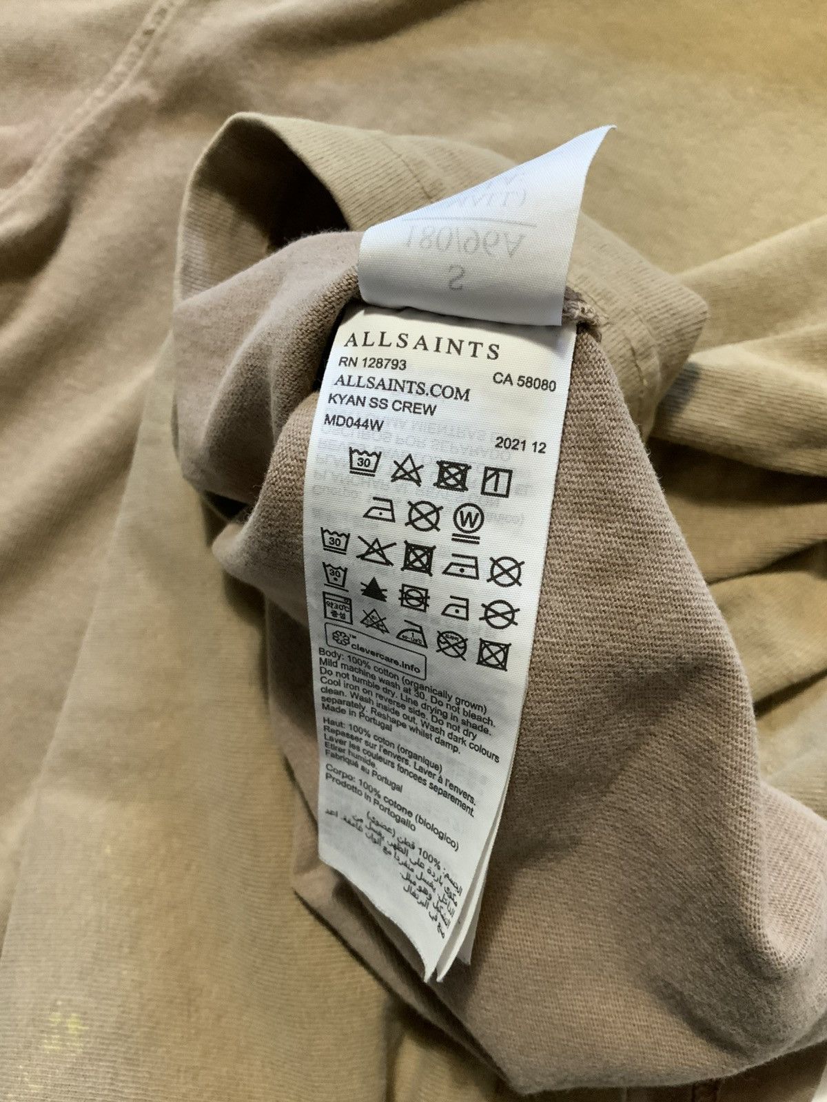 Allsaints Allsaints Kyan Vintage Organic Cotton Ribbed Collar T-Shirt Size US S / EU 44-46 / 1 - 10 Thumbnail