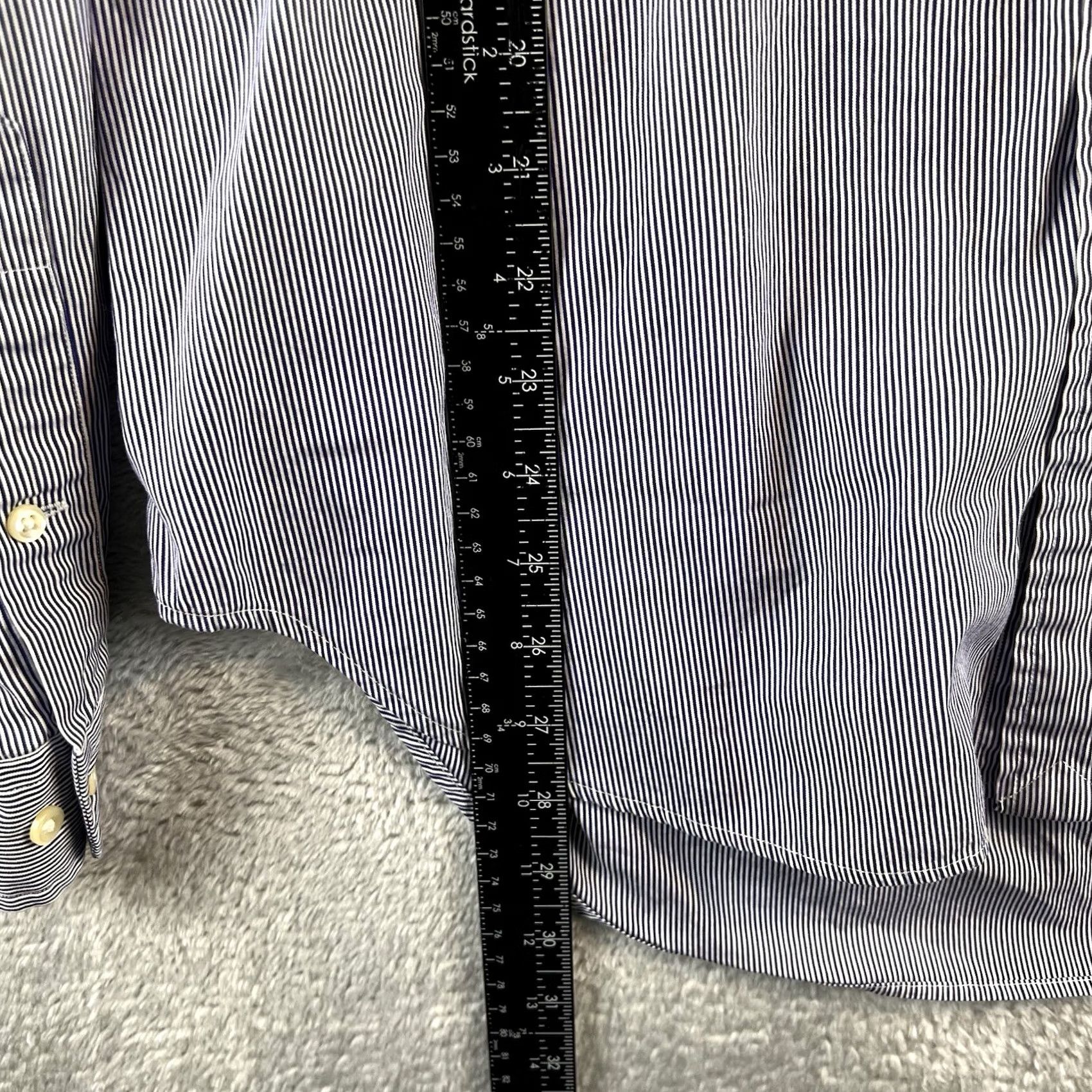 Ralph Lauren VINTAGE Ralph Lauren Mens Blue White Striped Classic Fit Button Down Shirt 16.5 34/35 Cotton Dress Shirt Long Sleeve Size US XL / EU 56 / 4 - 5 Thumbnail