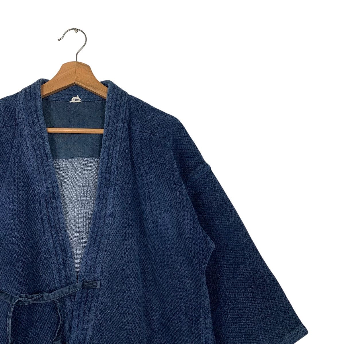 Japanese Brand Indigo Blue Sashiko Thickweave Hantan Kimono #2942-C133 Size US L / EU 52-54 / 3 - 5 Thumbnail