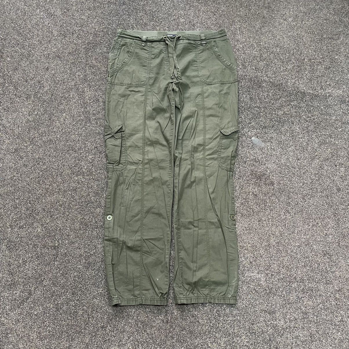 Vintage Vintage Y2K Baggy Cargo Pants Olive Green Workwear Faded L Size 32" / US 10 / IT 46 - 1 Thumbnail