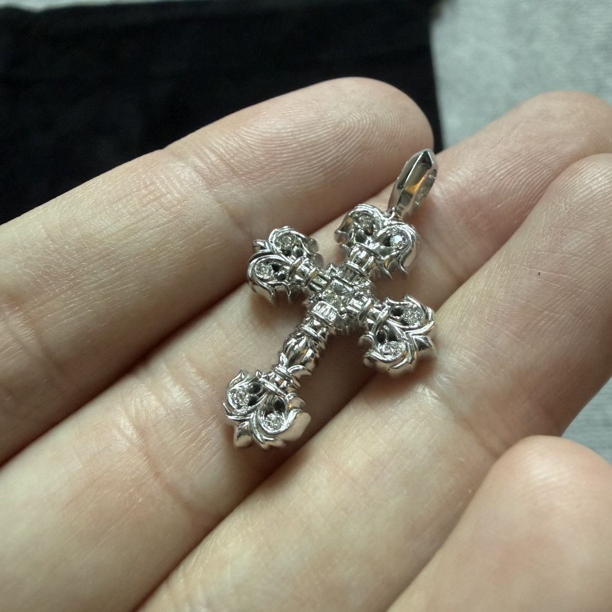 Chrome Hearts Chrome Hearts White Gold Filigree Cross Charm with Diamonds Size ONE SIZE - 2 Thumbnail