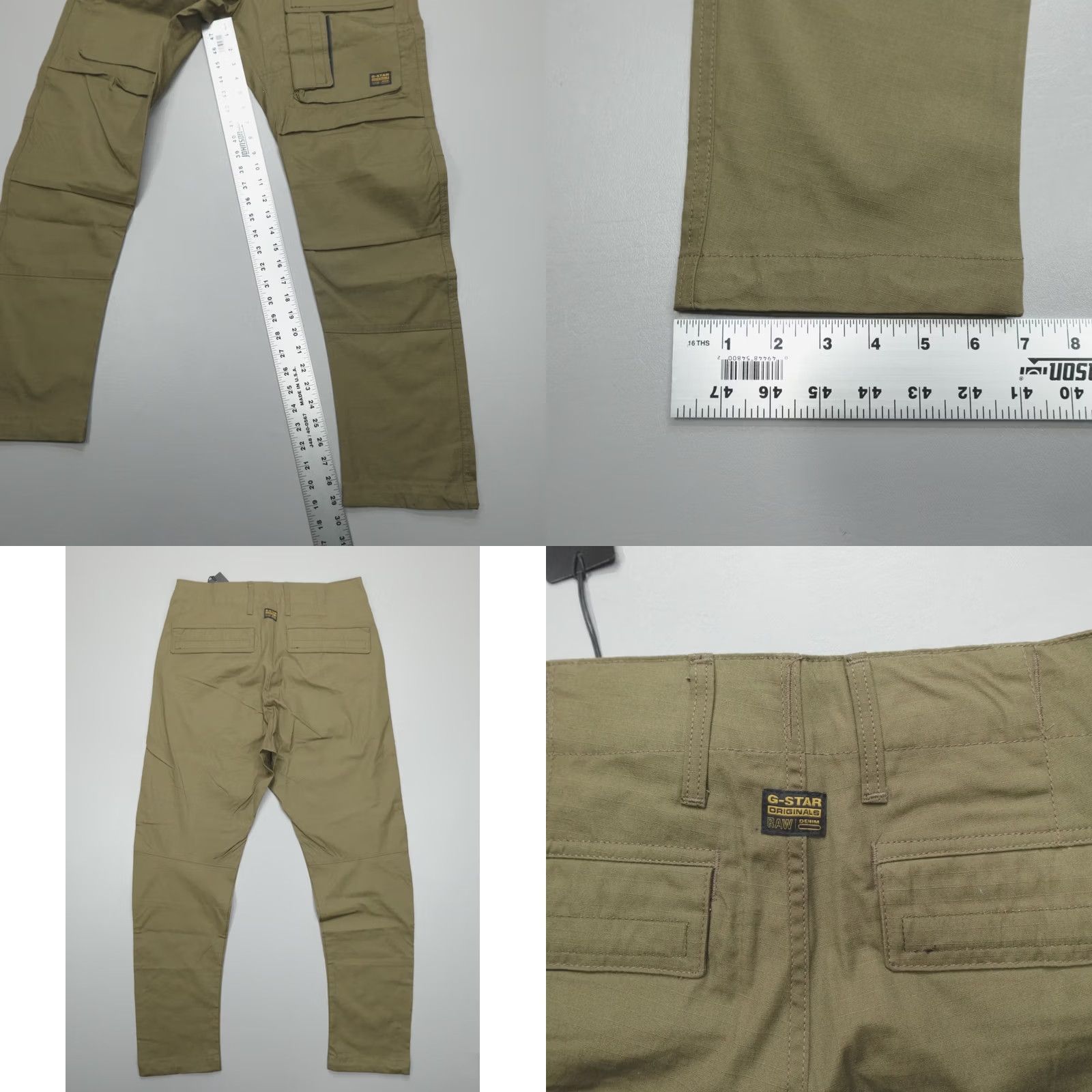 G-Star G-Star Raw 3D Regular Tapered Cargo Pants Men 30x32 Ripstop Dark Olive Camouflage Pockets Cargo Pants Mens for Casual Wear Size US 30 / EU 46 - 8 Thumbnail