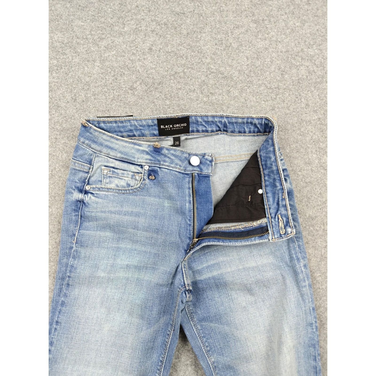 Vintage Black Orchid Liquify Jeans Womens 26 Blue Light Wash Bootcut 26x34 Sample Size 26" / US 2 / IT 38 - 4 Thumbnail