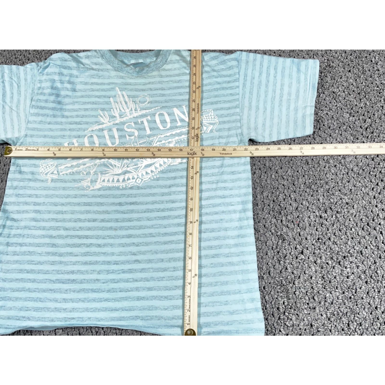 Vintage VINTAGE Miller Houston T-Shirt Adult XL Blue Striped Puff Print 90s Graphic Tee Mens Size US XL / EU 56 / 4 - 6 Thumbnail