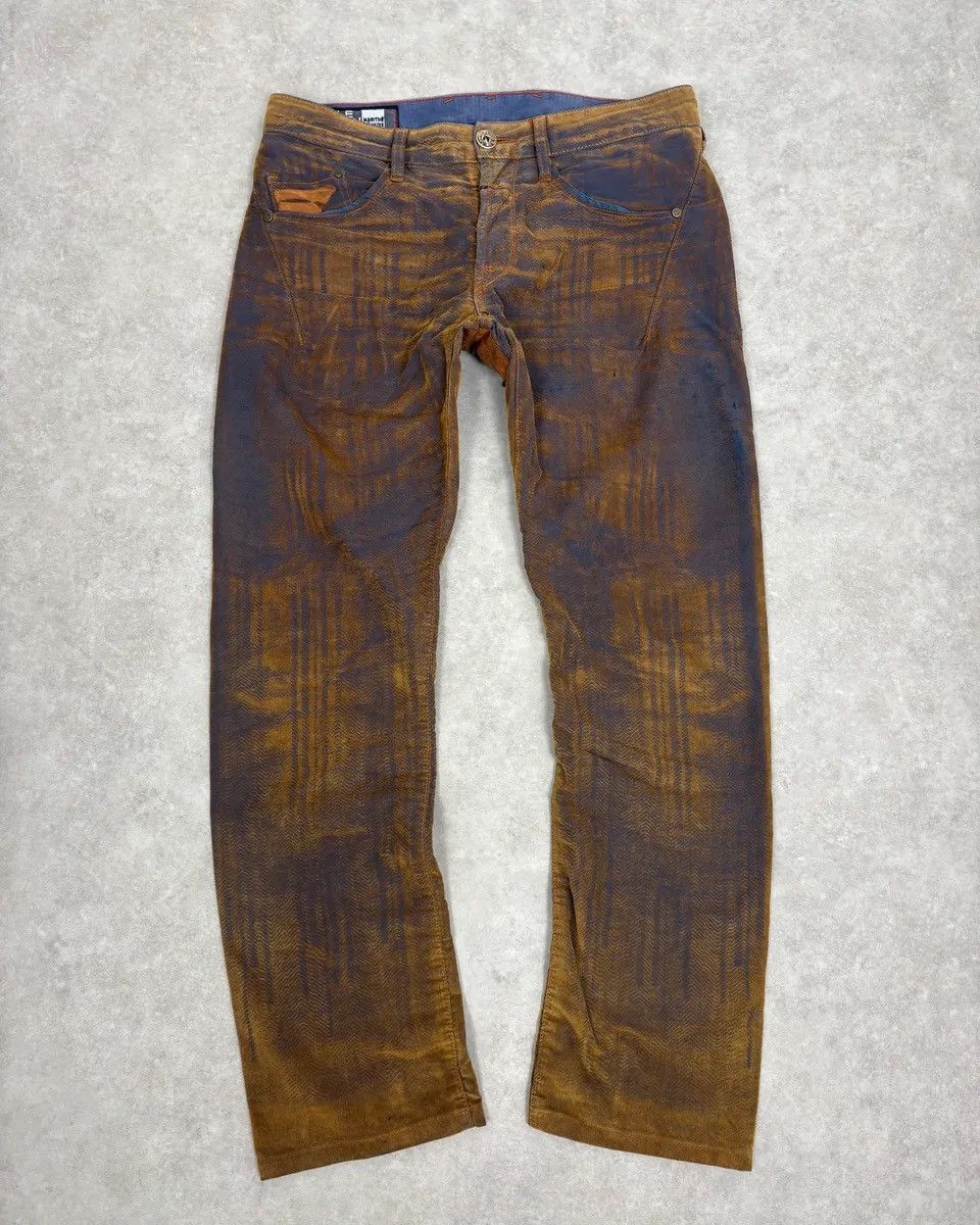 Marithe + Francois Girbaud FW2003 Marithé + François Girbaud Brown & Navy Velvet Pants Size US 32 / EU 48 - 1 Thumbnail
