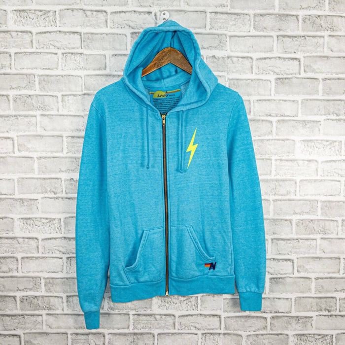 Aviator Nation Aviator Nation Lightning Bolt Zip Hoodie Sweatshirt