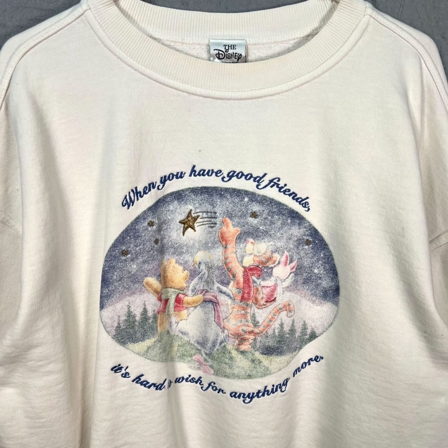 Disney VINTAGE Disney Winnie The Pooh Sweatshirt Large White Pullover Mens WWII Size US L / EU 52-54 / 3 - 6 Thumbnail