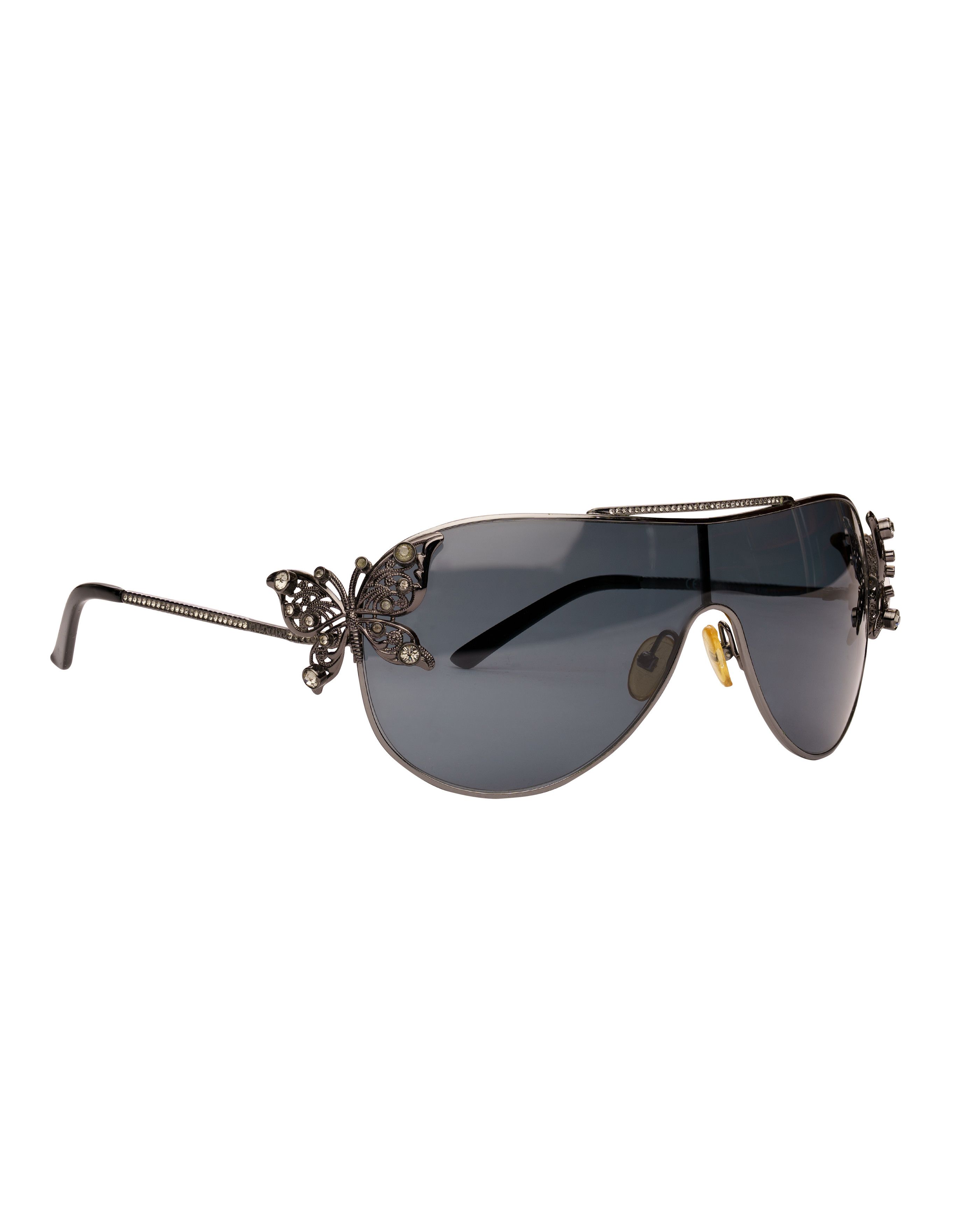 Valentino Valentino '90s Oversized Sunglasses with Butterfly and Gems Size ONE SIZE - 3 Thumbnail