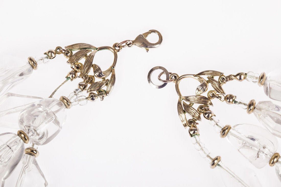Designer Clear Lucite Nugget Bead Torsade Necklace Size ONE SIZE - 5 Thumbnail