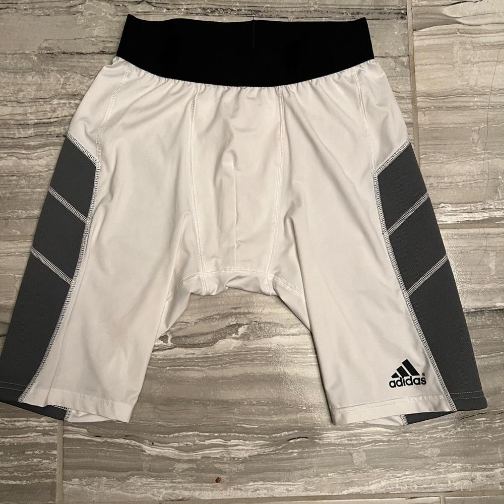 Adidas Adidas ClimaLite White/Gray Compression Slider Shorts Men's Size US 32 / EU 48 - 1 Thumbnail