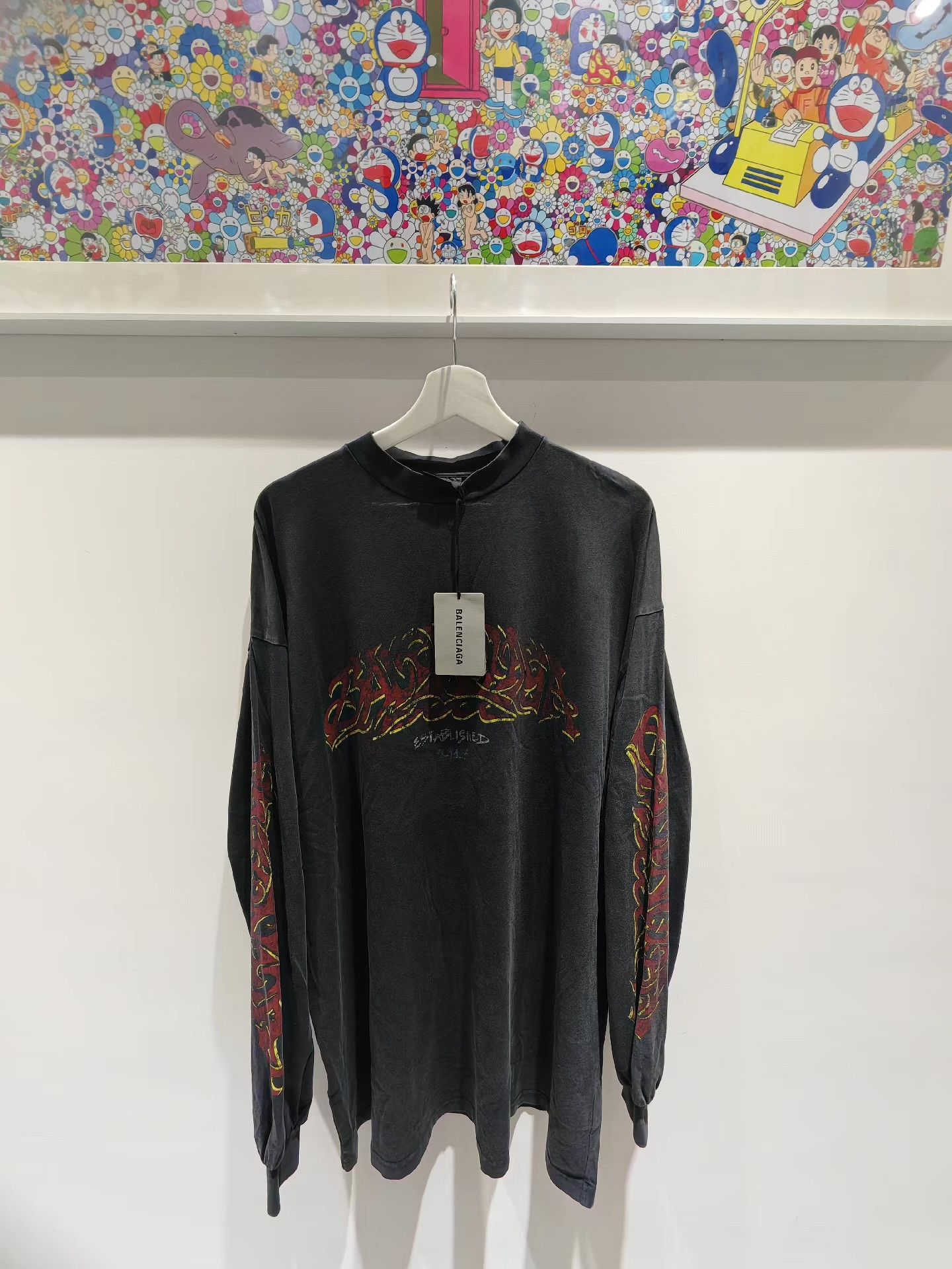Balenciaga Balenciaga 23SS Flame Logo Long Sleeve Tee Q15 Size US M / EU 48-50 / 2 - 2 Thumbnail