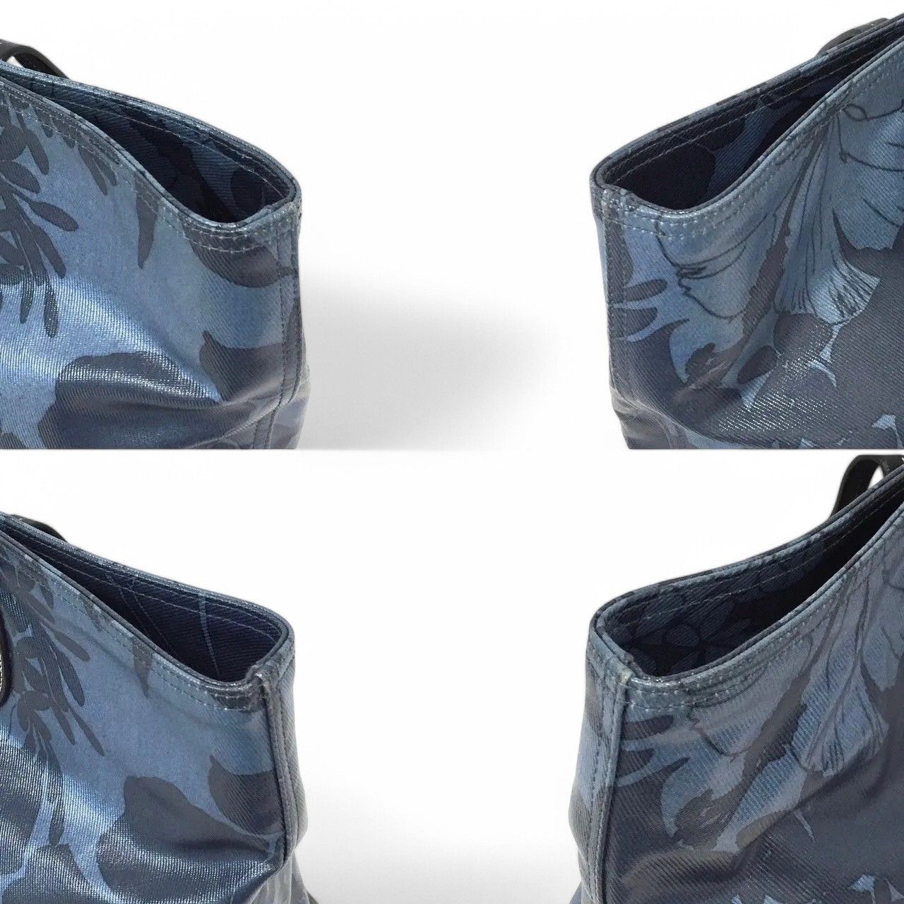 Miu Miu Miu Miu - Navy Camo Blue Leather Tote Shoulder Bag Size ONE SIZE - 8 Thumbnail