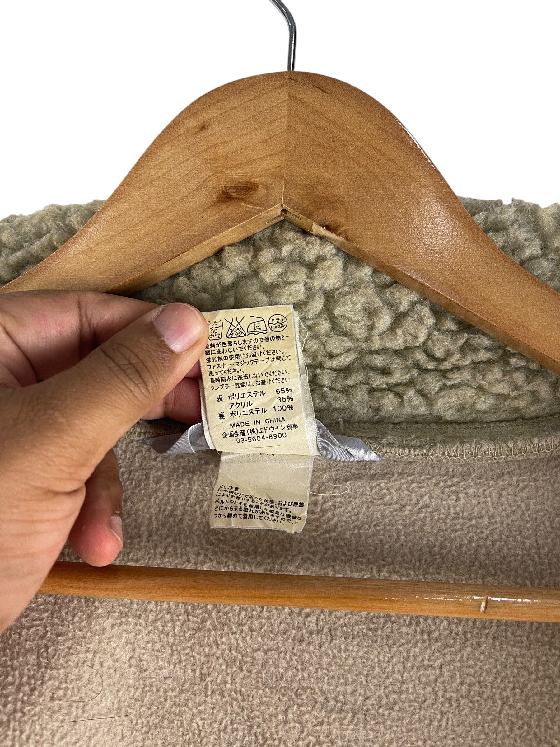 Carhartt Vintage Carhartt Sherpa Fleece Jacket Beige Leather Patch Size US M / EU 48-50 / 2 - 16 Thumbnail