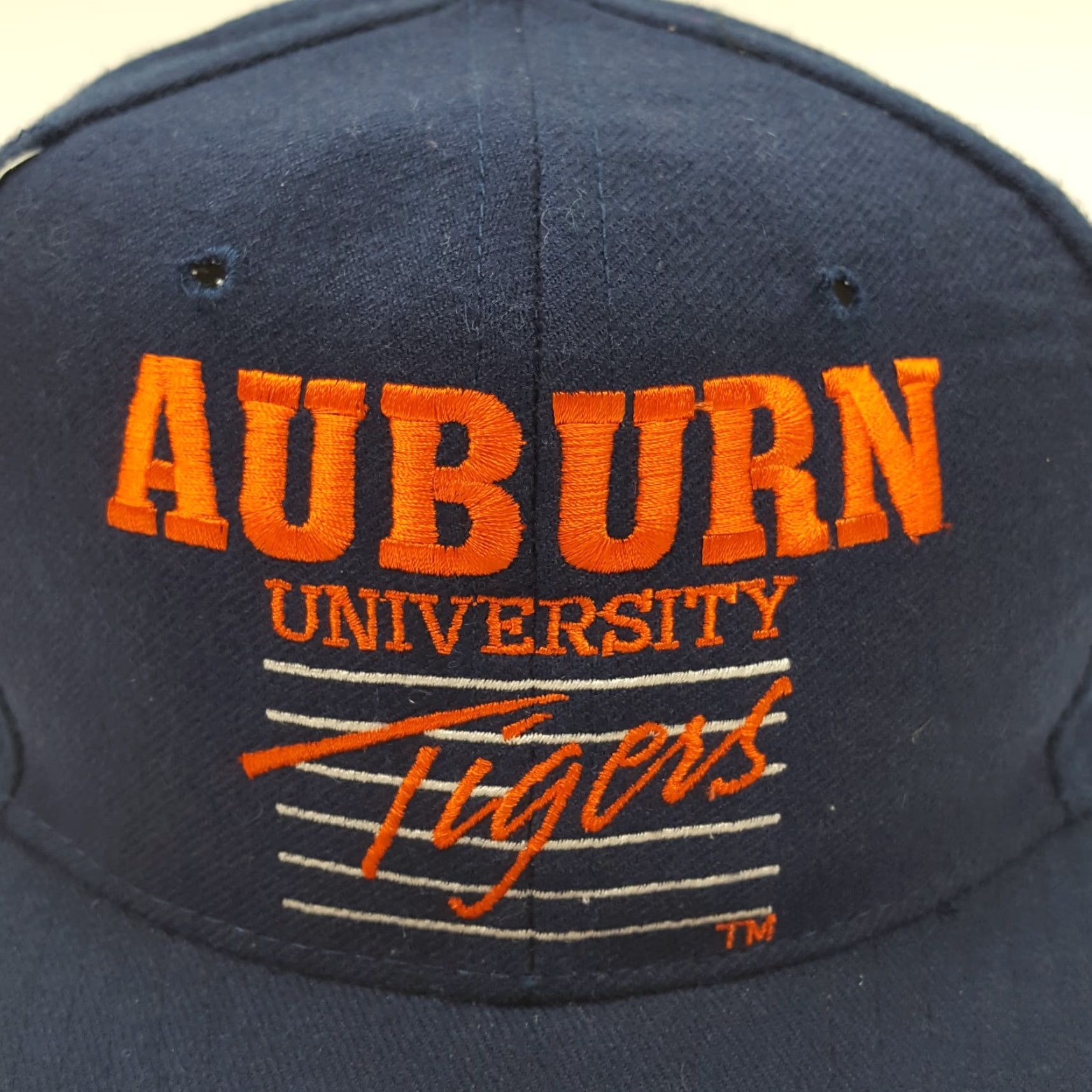 NCAA VINTAGE Auburn University Tigers NCAA Snapback Hat Baseball Cap 90s Adjustable Blue Mens Size ONE SIZE - 2 Thumbnail