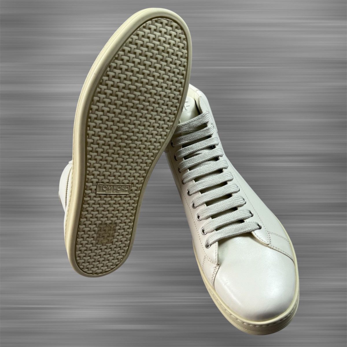 Tom Ford TOM FORD White Leather Russell High Top Shoes Size US 11 / EU 44 - 7 Thumbnail