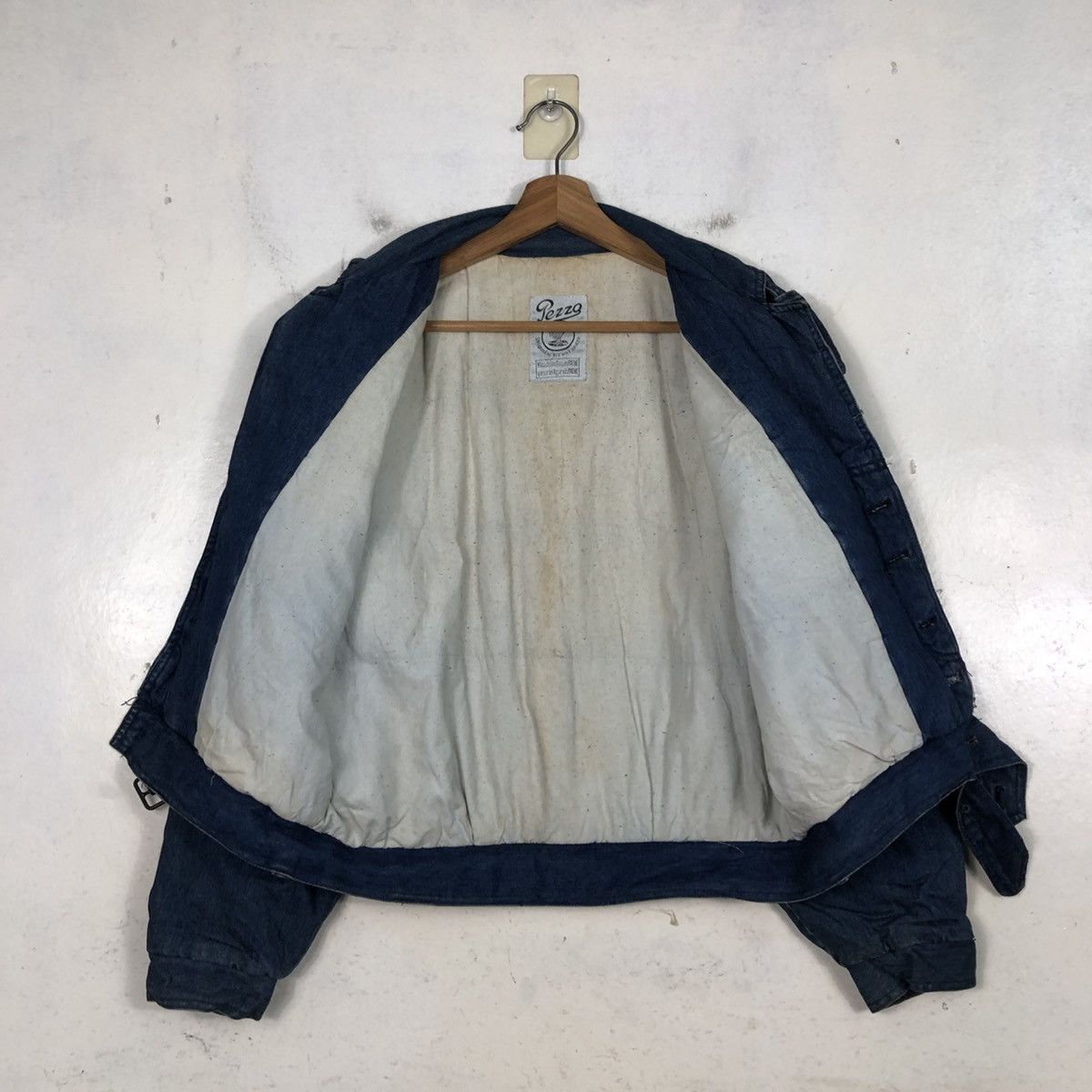 Issey Miyake 📌Vintage Denim Bomber Jacket Pezzo Bondage Blanket Size US M / EU 48-50 / 2 - 15 Thumbnail
