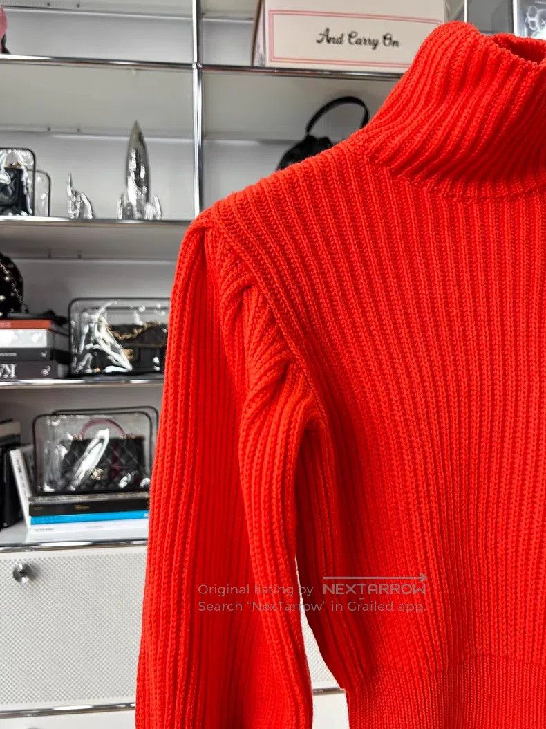 Dior Dior Orange-red semi-high collar lantern sleeve waist swea Size XS / US 0-2 / IT 36-38 - 3 Thumbnail