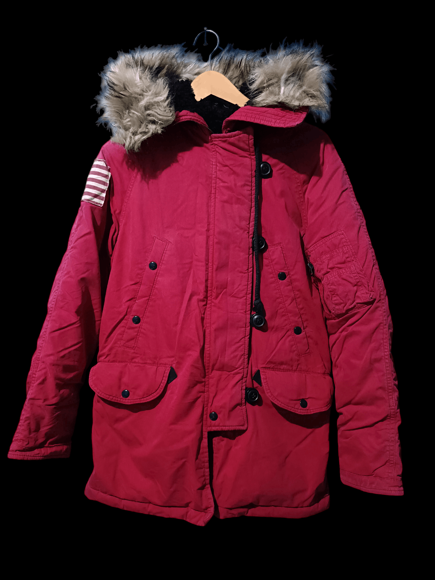 Denim & Supply Ralph Lauren × Polo Ralph Lauren Denim and Supply Womens Small Red Parka Jacket Size S / US 4 / IT 40 - 1 Thumbnail
