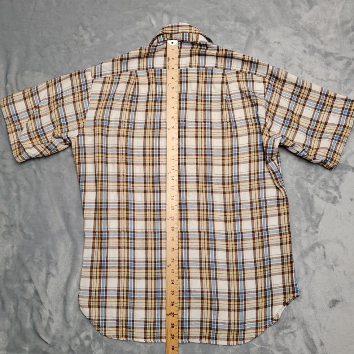 Eddie Bauer VINTAGE Eddie Bauer Shirt Mens M Blue Brown Plaid Brushed Twill 70s Retro Short Sleeve Button-Up Casual Mens Size US M / EU 48-50 / 2 - 7 Thumbnail