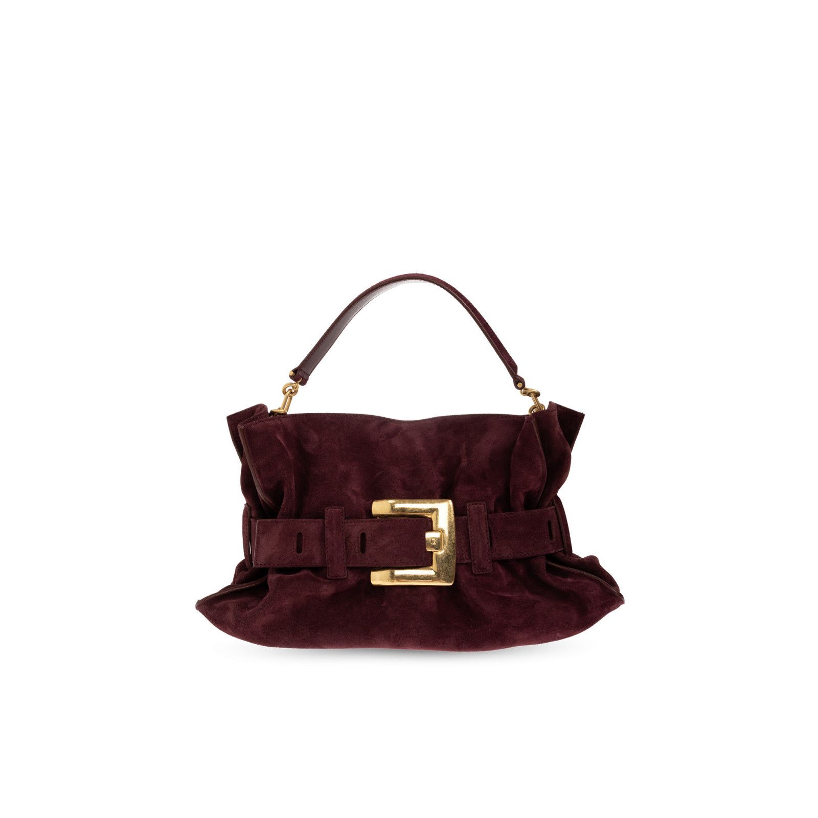 Balmain BALMAIN Anthem Medium Burgundy Suede Shoulder Bag New & Auth Size ONE SIZE - 1 Thumbnail