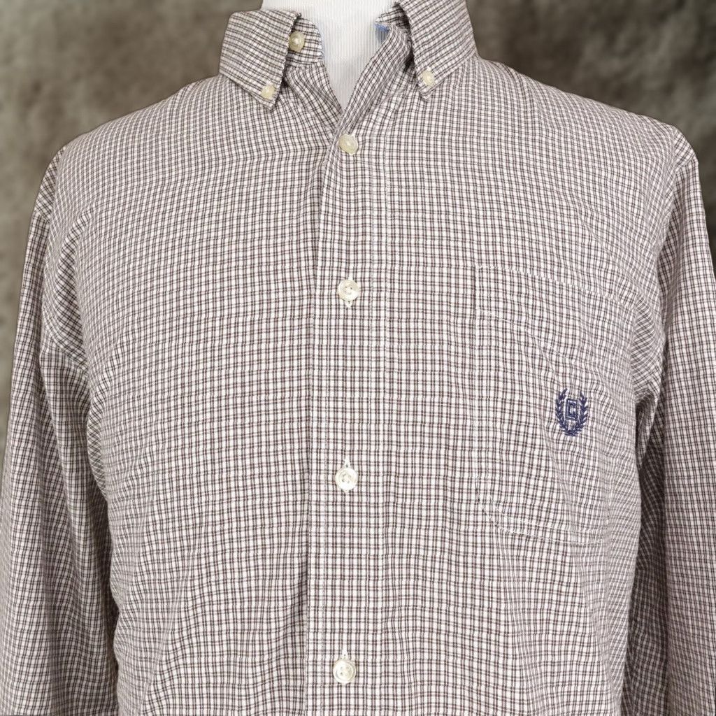 Chaps Chaps Shirt Mens XL Brown Plaid Button-Down Long Sleeve Easy Care Crest Size US XL / EU 56 / 4 - 1 Thumbnail