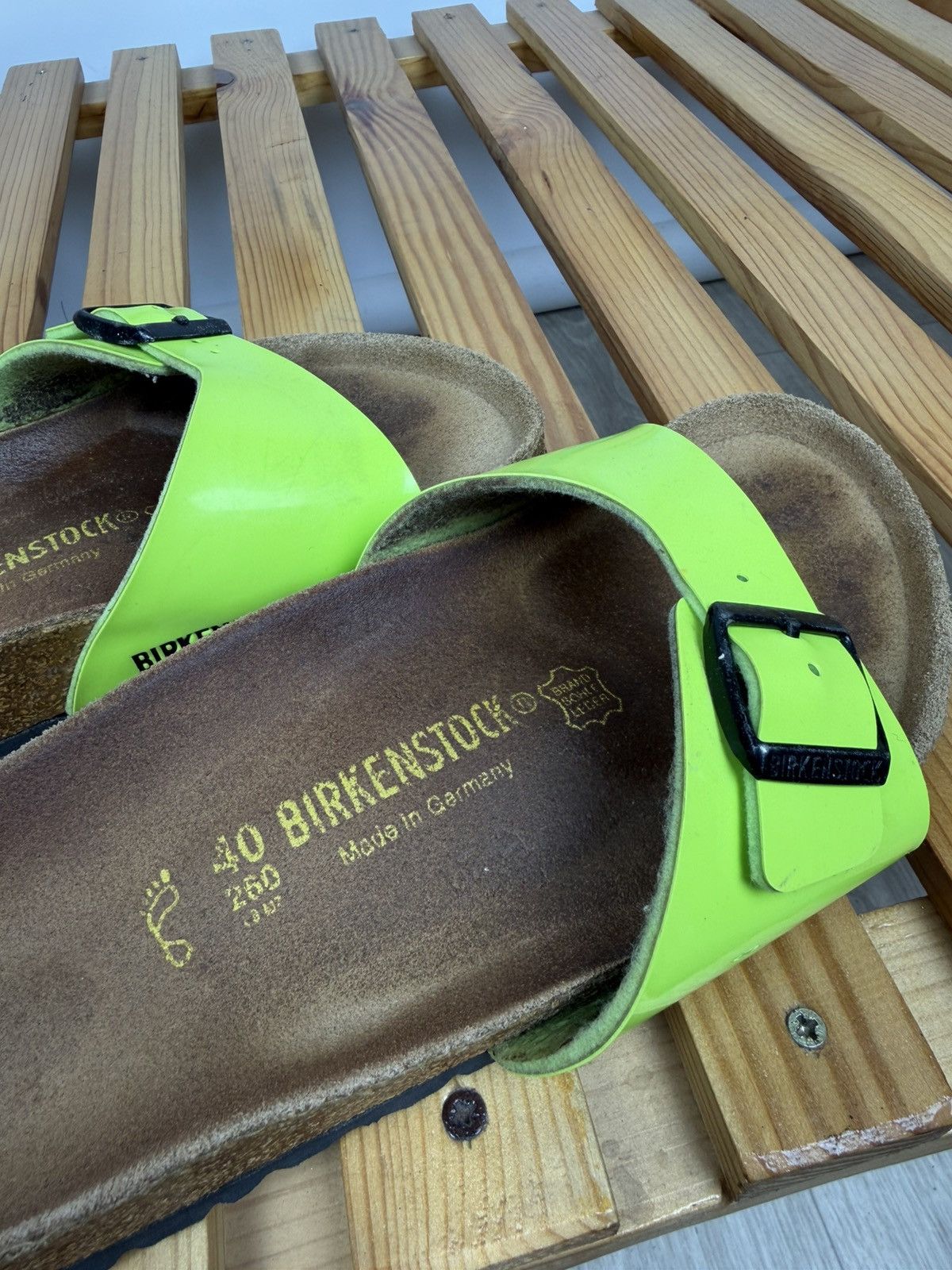 Birkenstock Birkenstock Madrid Womens Sandals Slides Lime Green Size US 8 / IT 38 - 5 Thumbnail