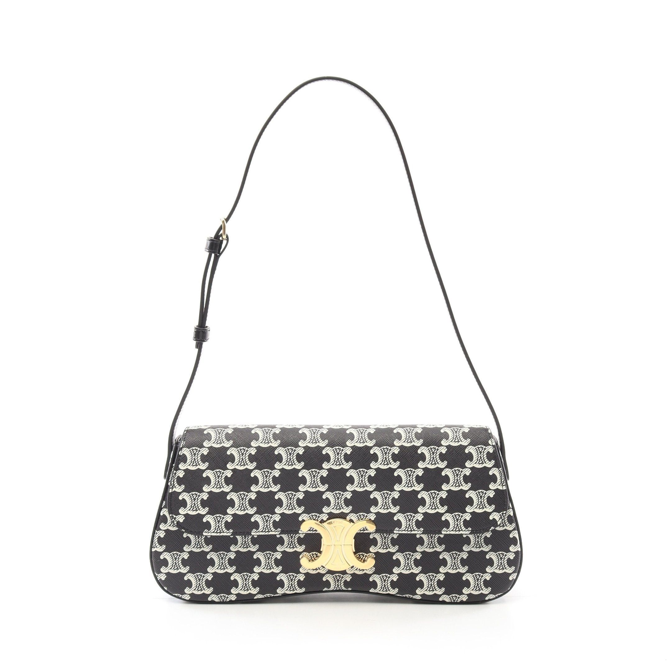 Celine Celine Medium Roller One Shoulder Bag Leather Black White Size ONE SIZE - 1 Thumbnail
