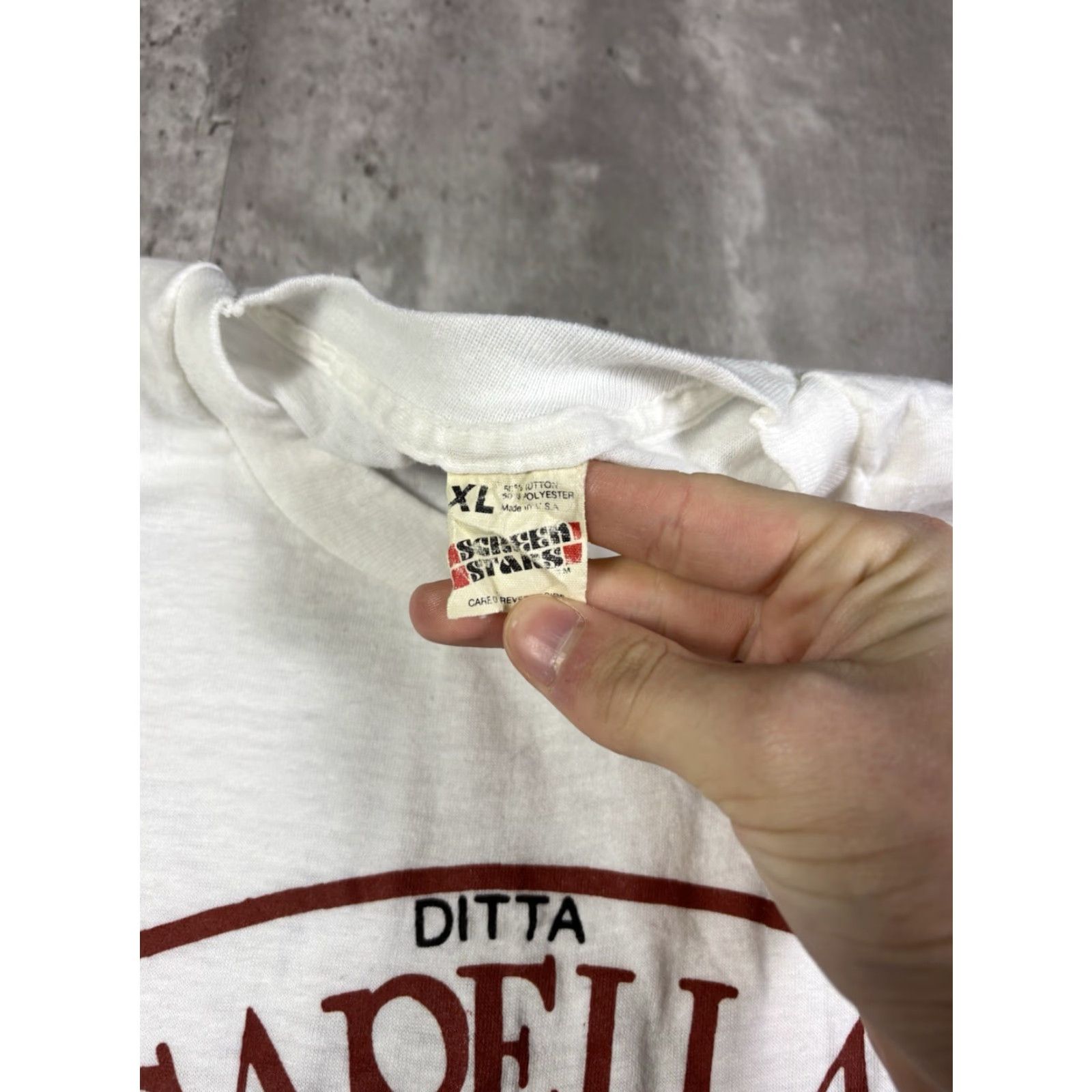 Fruit Of The Loom VINTAGE Ditta Capella Liquer Beer T Shirt Single Stitch size M Shirt Mens White Cotton Graphic Print Short Sleeve Crew Neck 80s Beer 80s Size US M / EU 48-50 / 2 - 4 Thumbnail