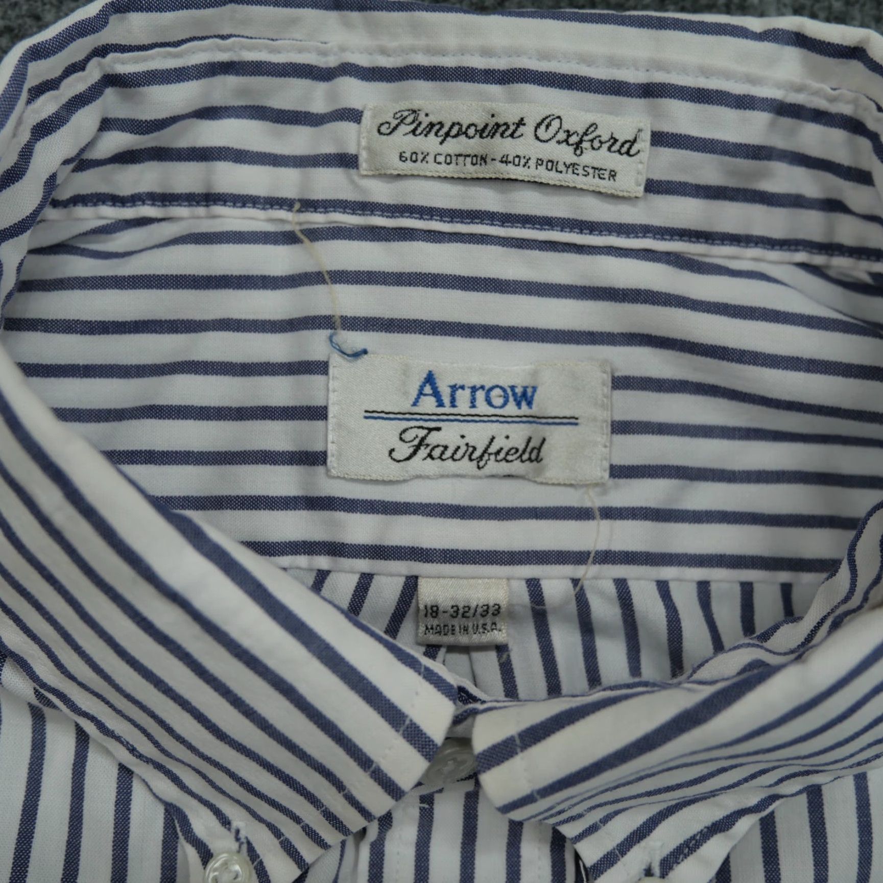 Arrow VINTAGE Arrow Shirt Mens 34 Blue White Striped Button Down Oxford Shirt Mens 34 Blue White Striped Button-Down Arrow Size US S / EU 44-46 / 1 - 5 Thumbnail