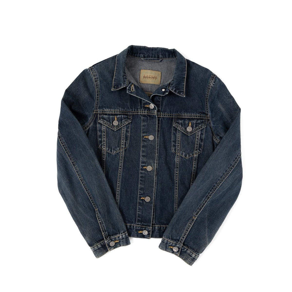 Massimo Dutti Massimo Dutti Womens Vintage Navy Denim Jacket Button Front Size M / US 6-8 / IT 42-44 - 3 Thumbnail