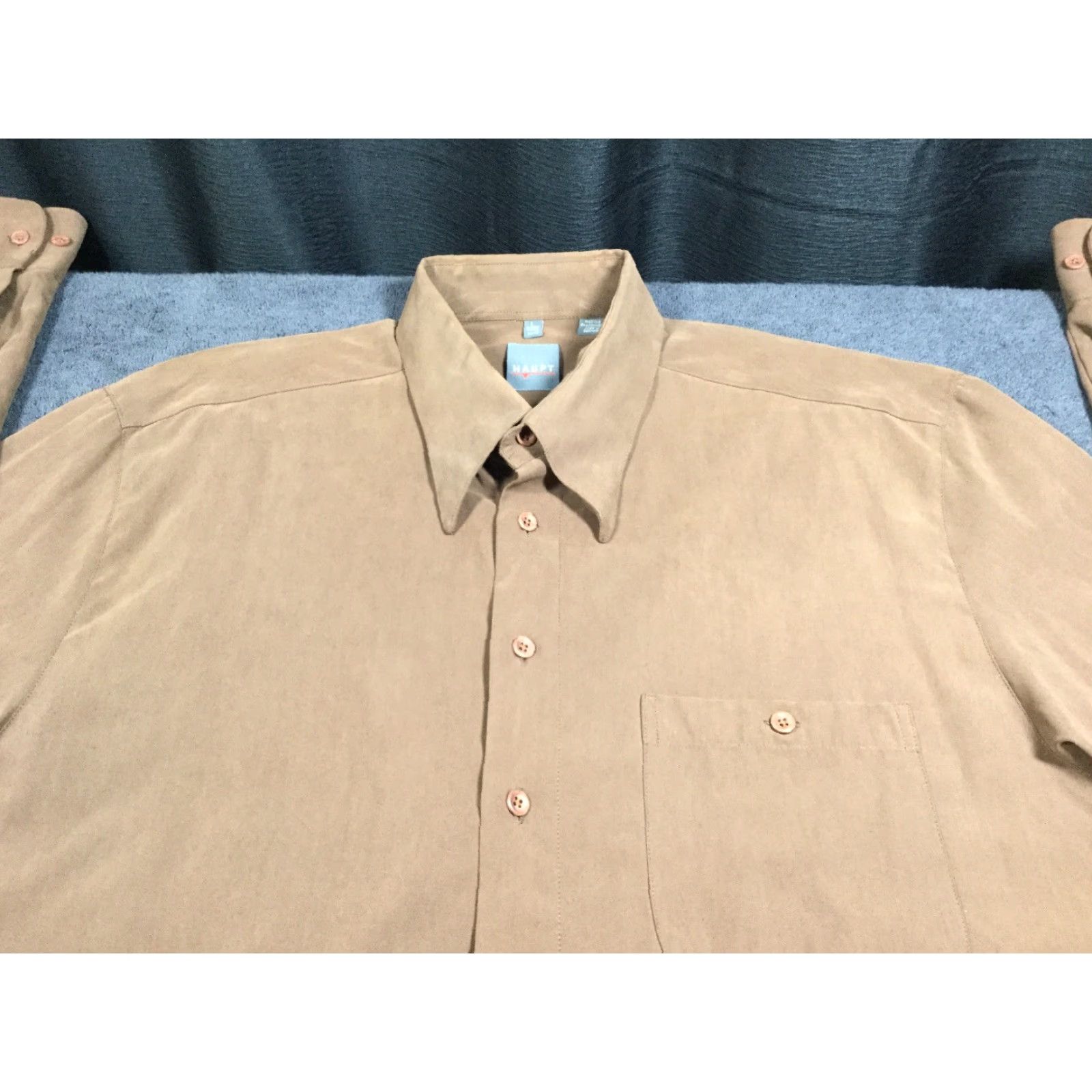 Vintage Haupt Large 41/42 Button Down Brown 16.5 16.5 Button-Front Polyester Men Regular Long Sleeve Point Collar brown Button-Up | 23” armpit to armpit Size US L / EU 52-54 / 3 - 2 Thumbnail