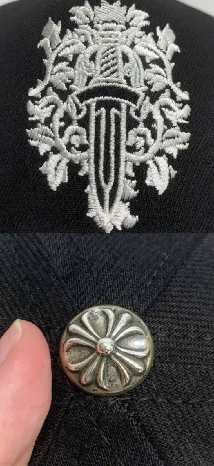 Chrome Hearts Vine Dagger Denim Baseball Hat Size ONE SIZE - 6 Thumbnail