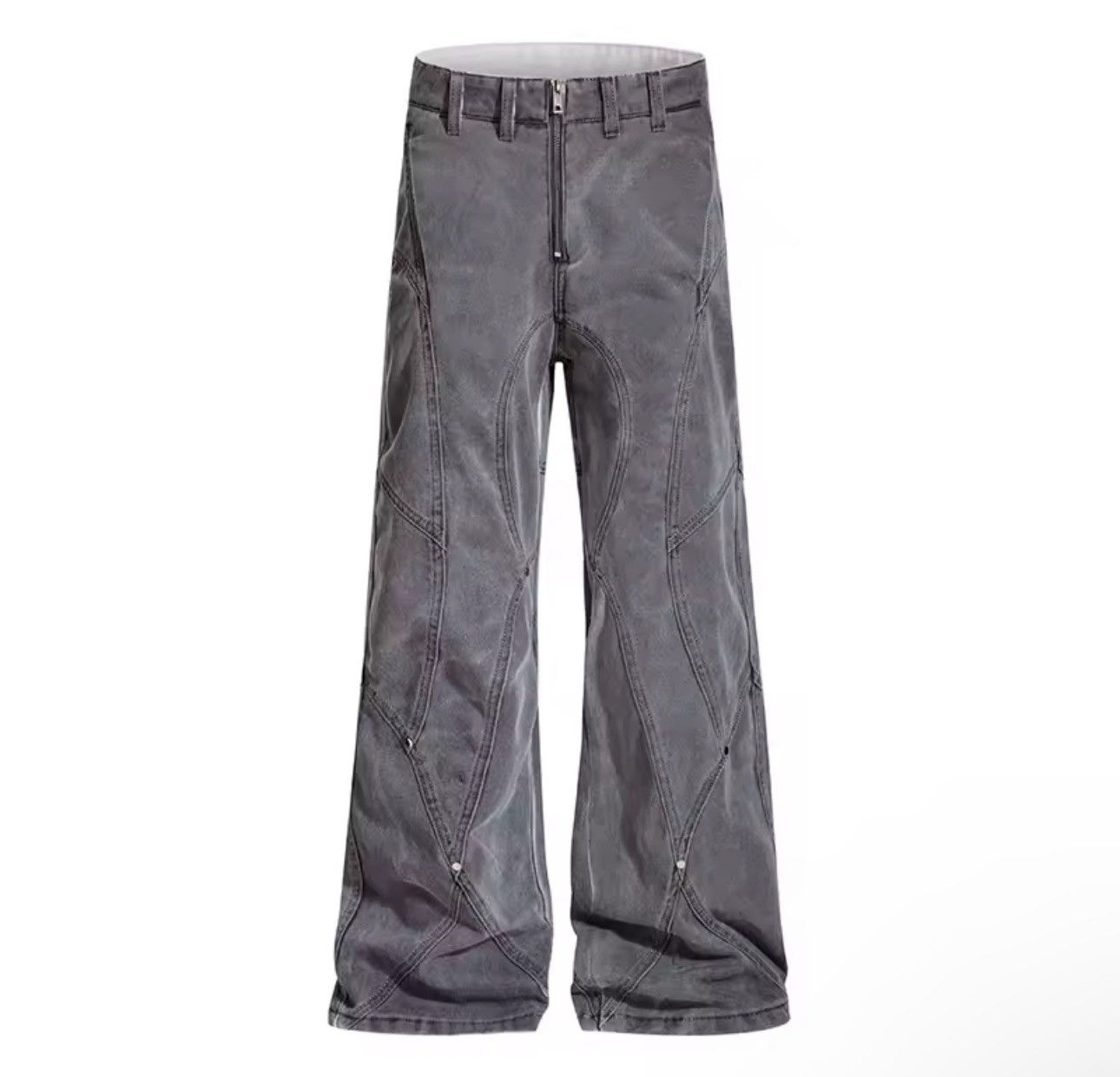 Washed Designer Bootcut Patchwork Wide Leg Jeans Pants
