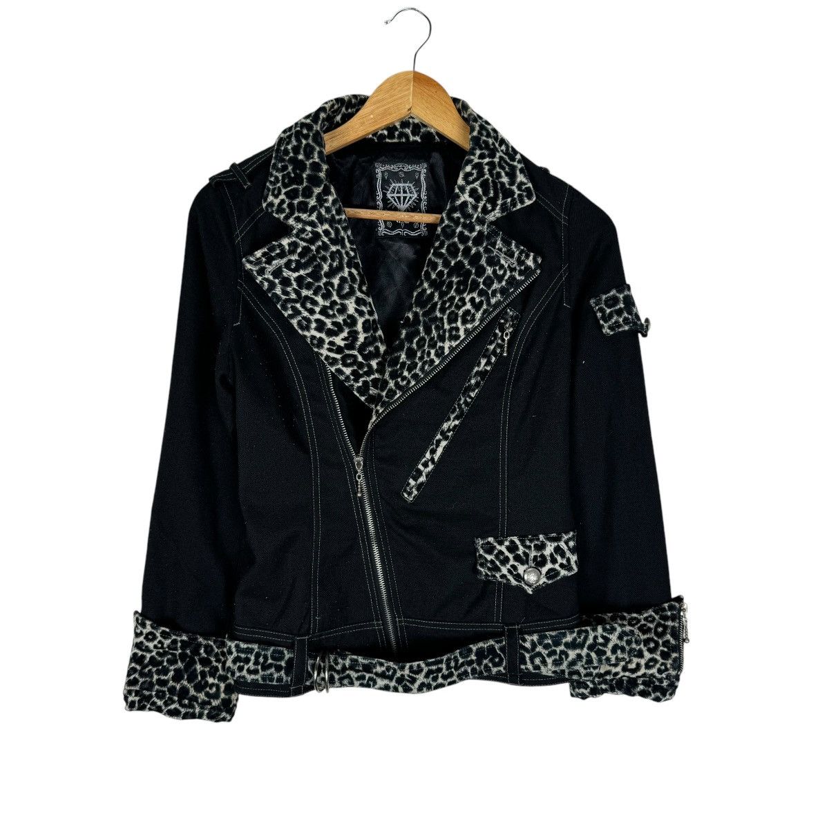 If Six Was Nine × Japanese Brand × Le Grande Bleu (L.G.B.) ☀️ALGONQUINS DOUBLE COLLAR LEOPARD JACKET Size S / US 4 / IT 40 - 2 Thumbnail