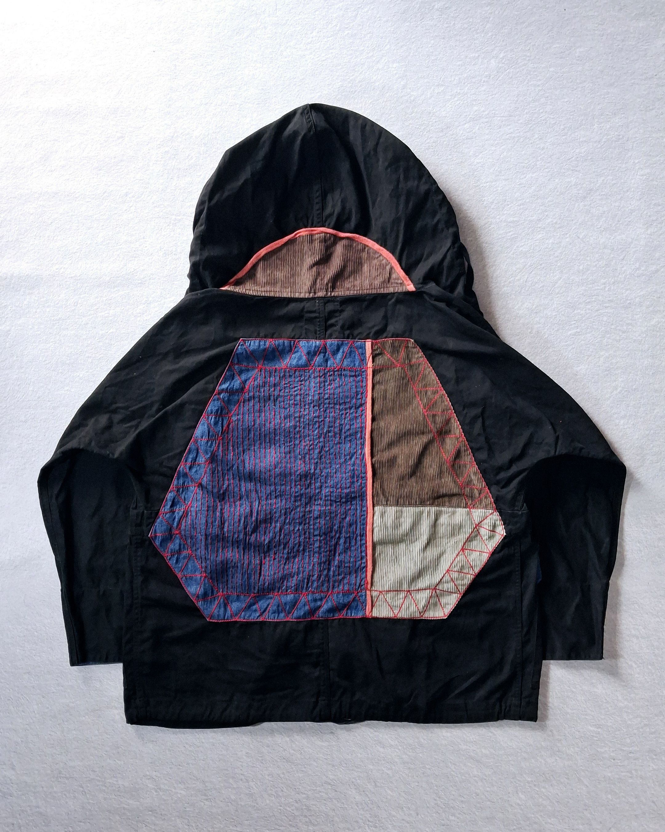 Japanese Brand AMINA PATCWORK BORO MULTIPOCKET BUTTON HOODIE JACKET Size US L / EU 52-54 / 3 - 11 Thumbnail