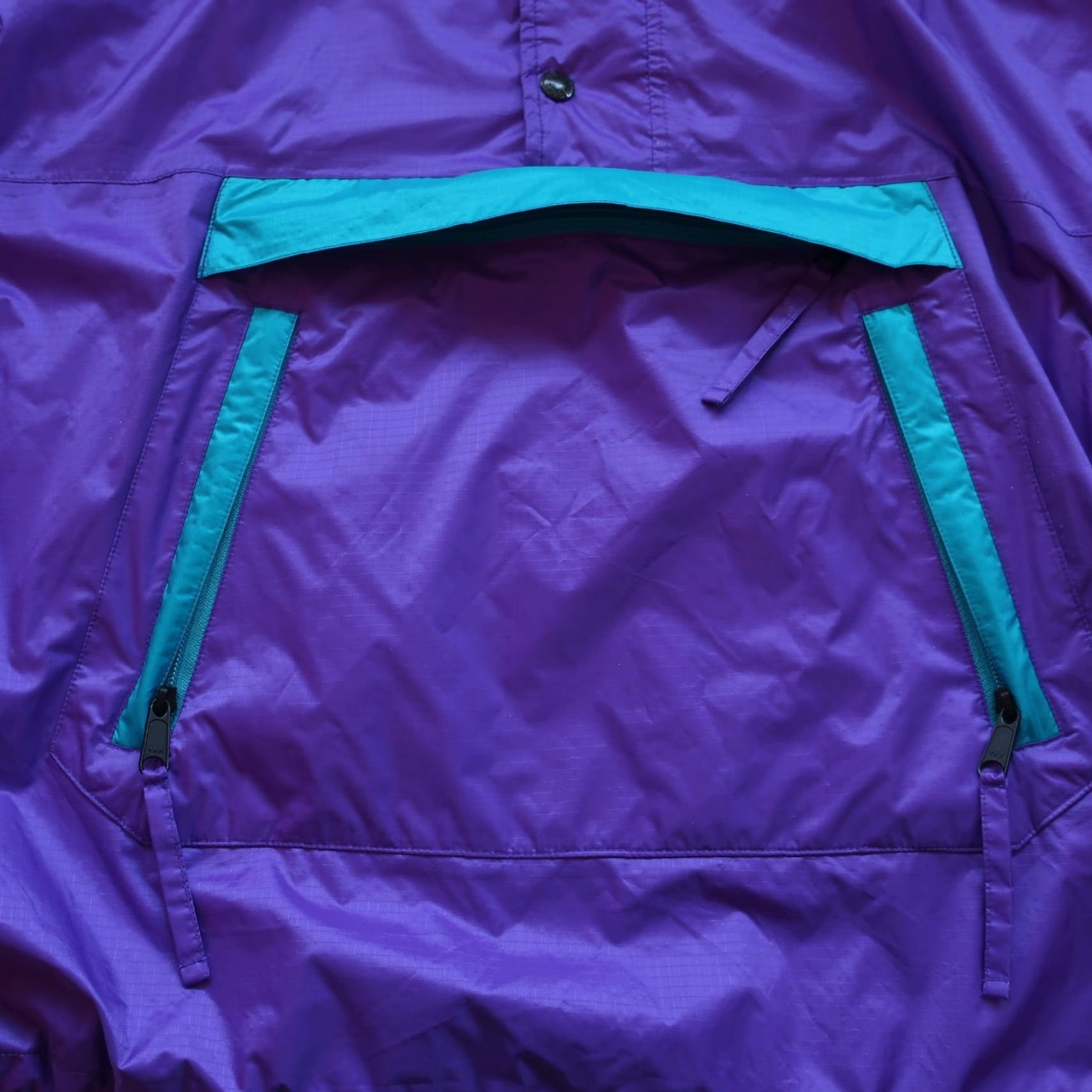 The North Face Vintage 90s North Face Pullover Jacket Mens Large Purple Teal 90s Style Parka Rare Size US L / EU 52-54 / 3 - 3 Thumbnail