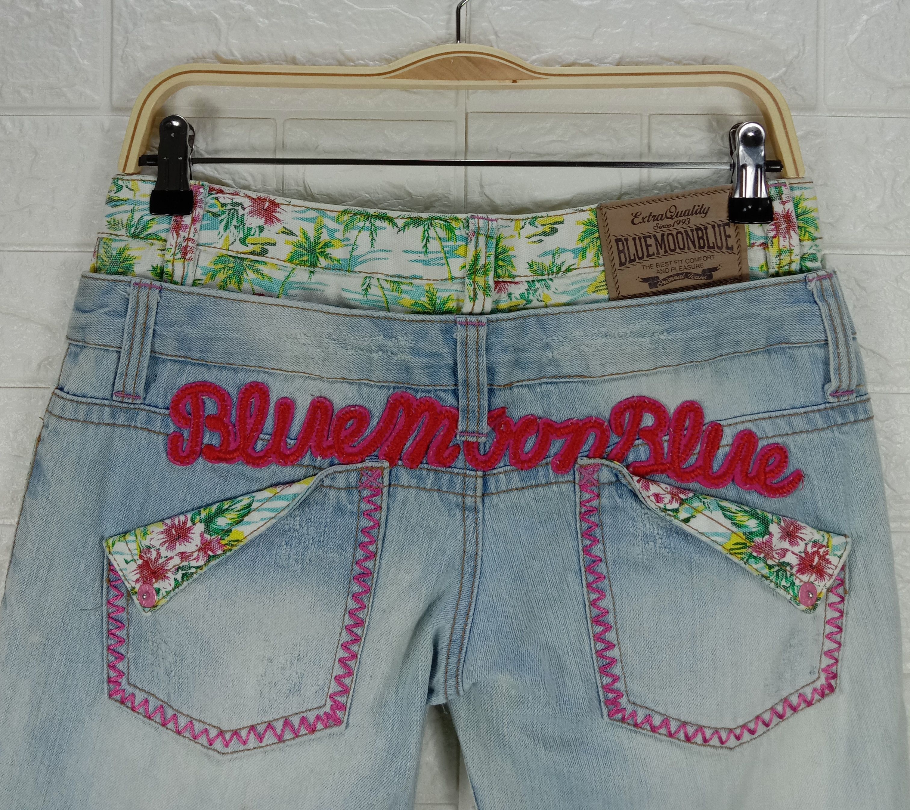 Japanese Brand Vintage Japanese Blue Moon Blue Double Waist Denim Size 27" / US 4 / IT 40 - 2 Thumbnail