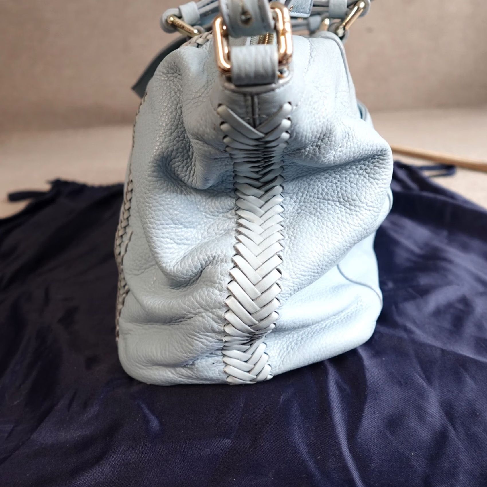 Cole Haan Cole Haan Womens Bag Crossbody Blue Leather Purse Lined Medium Size ONE SIZE - 3 Thumbnail